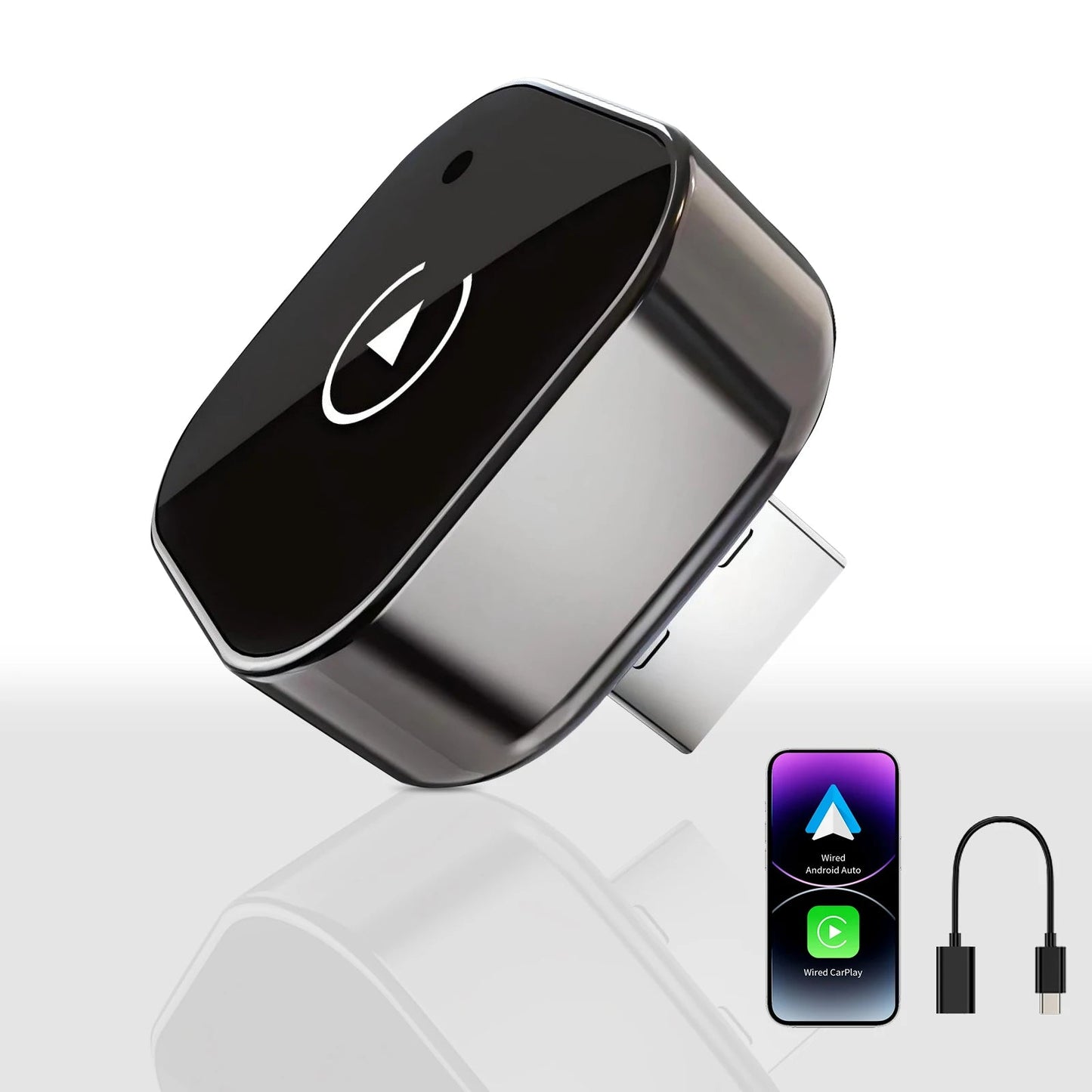 New Pionray 2 in 1 Wireless CarPlay Adapter&Android Auto Wireless Adapter, 5Ghz WiFi Type - C/USB Plug Play CarPlay Wireless - Walmarkettt.com