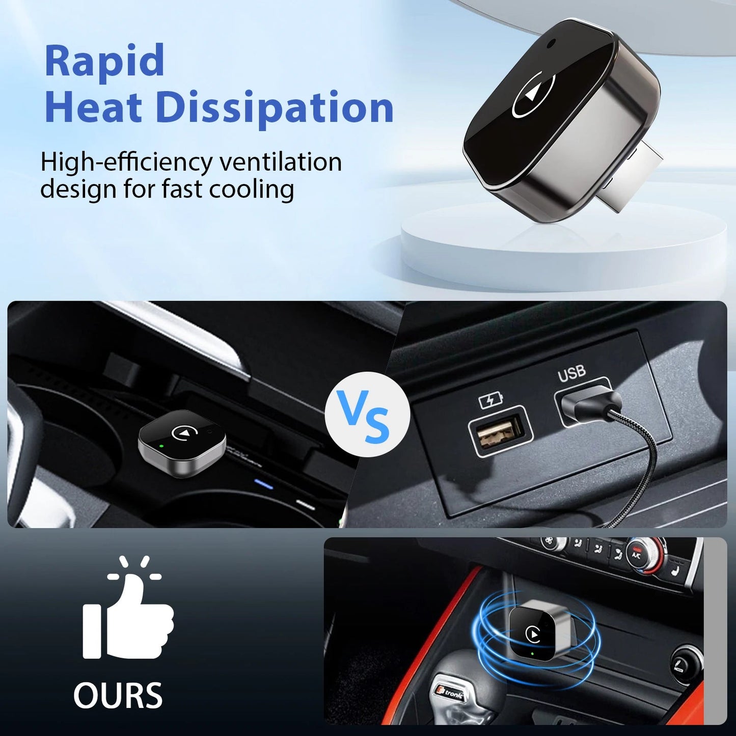 New Pionray 2 in 1 Wireless CarPlay Adapter&Android Auto Wireless Adapter, 5Ghz WiFi Type - C/USB Plug Play CarPlay Wireless - Walmarkettt.com