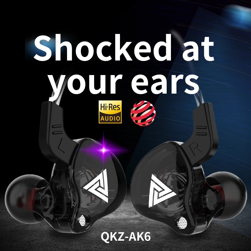Original QKZ AK6 In Ear Earphone 6 Dynamic Driver Unit Headphone With Mic Stereo Sports HIFI Subwoofer Headset Monitor Earbuds - Walmarkettt.com