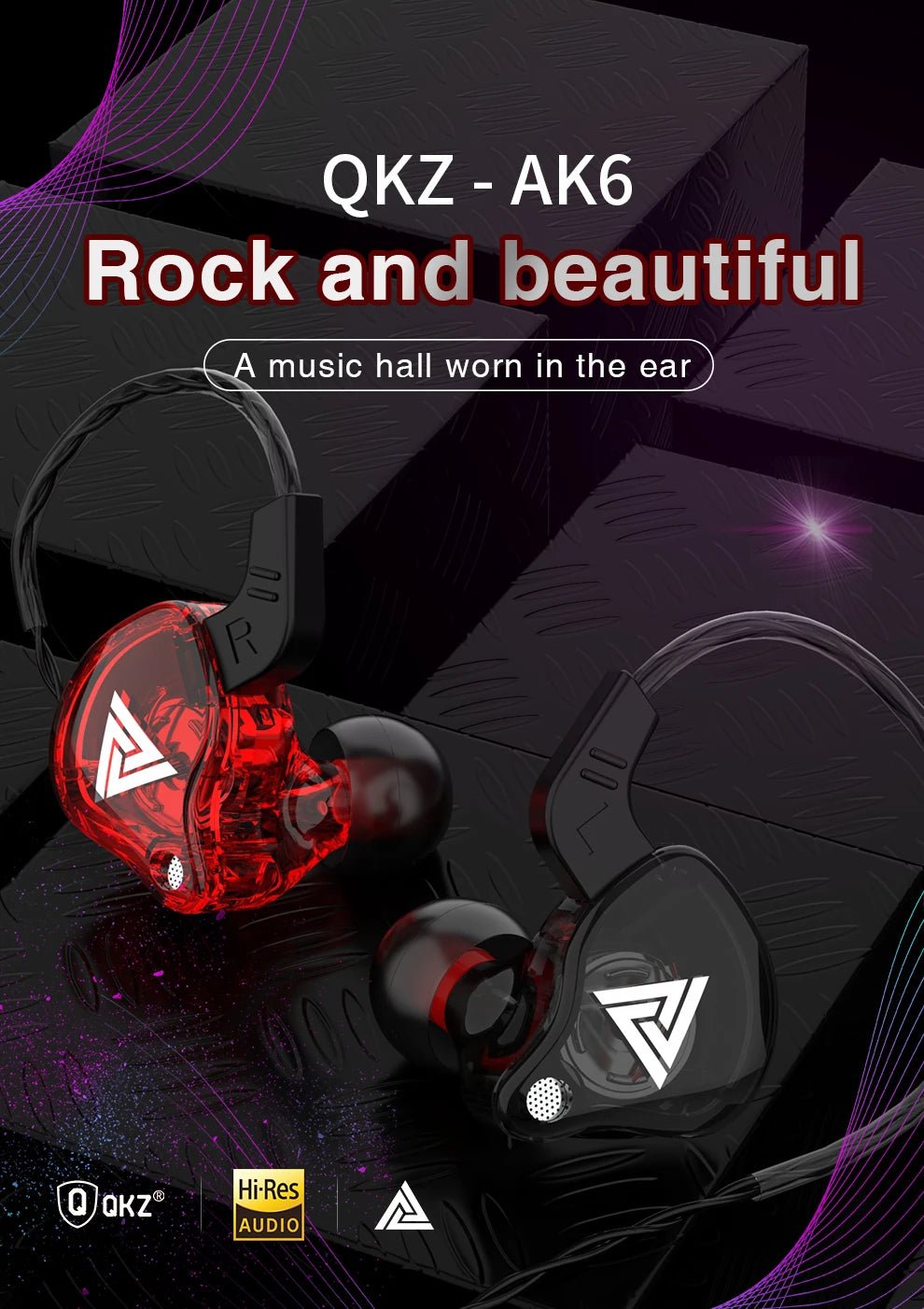 Original QKZ AK6 In Ear Earphone 6 Dynamic Driver Unit Headphone With Mic Stereo Sports HIFI Subwoofer Headset Monitor Earbuds - Walmarkettt.com