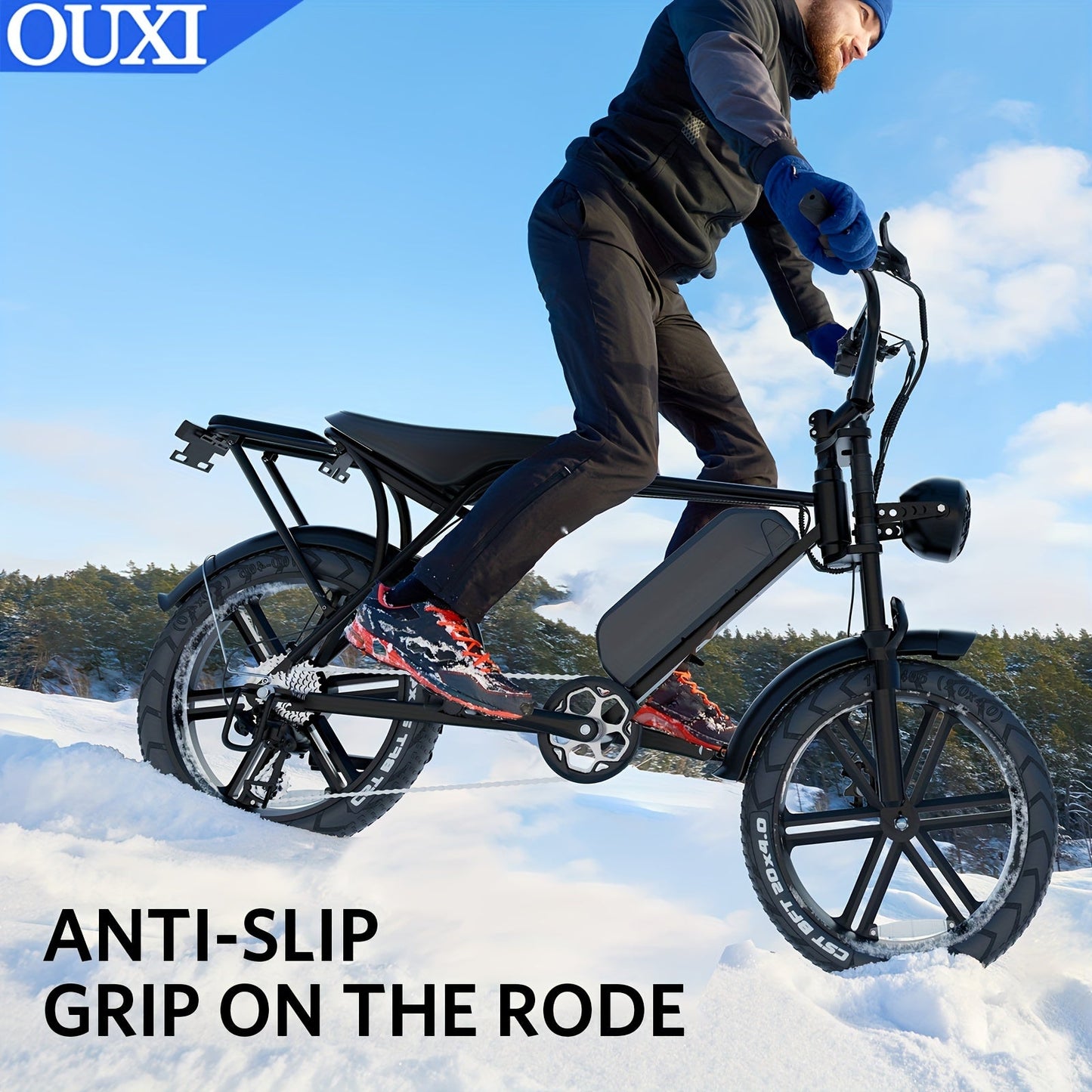 OUXI Electric Bike, V8 Electric Mountain Bike With 750W Motor 48V 15Ah Removable Larger Battery 20MPH 20" Fat Tire E Bike Shi - Mano 7 - Speed Adult Electric Bicycles, Electric Dirt Bike, Electric Mountain Bike, Electric Bicycle - Walmarkettt.com