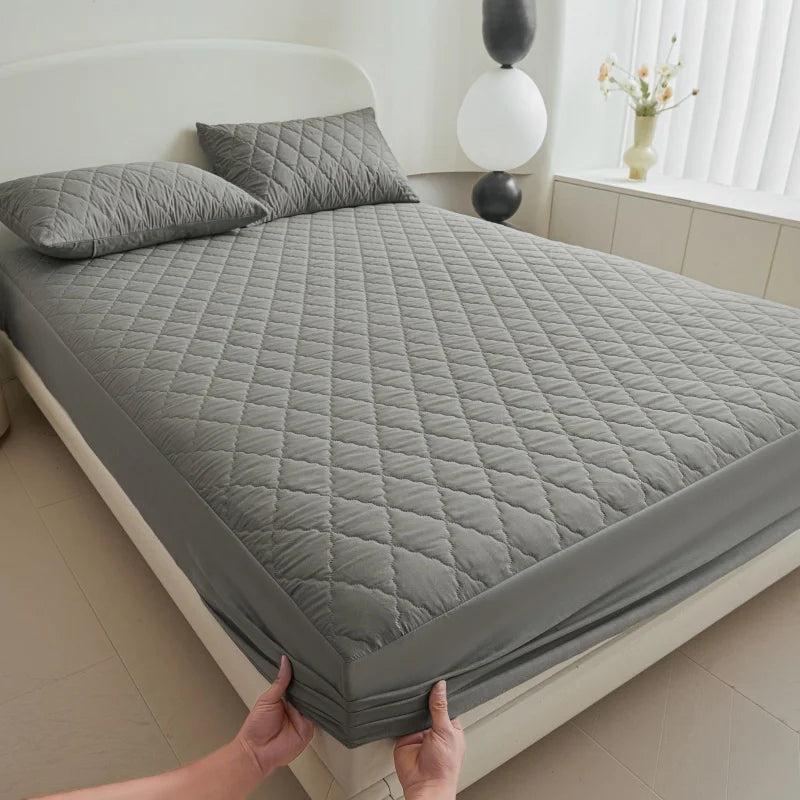 Quilted Thick Waterproof Mattress Cover Mattress Protector Queen King Fitted Sheet Bed Pad Cover Bed Topper ( No Pillow Case) - Walmarkettt.com
