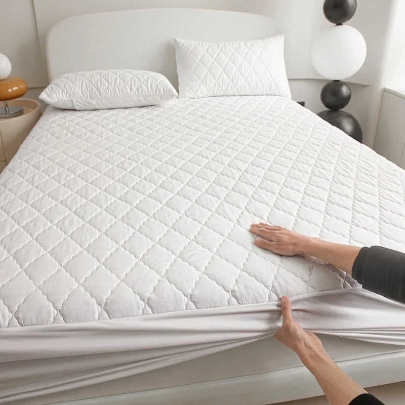 Quilted Thick Waterproof Mattress Cover Mattress Protector Queen King Fitted Sheet Bed Pad Cover Bed Topper ( No Pillow Case) - Walmarkettt.com
