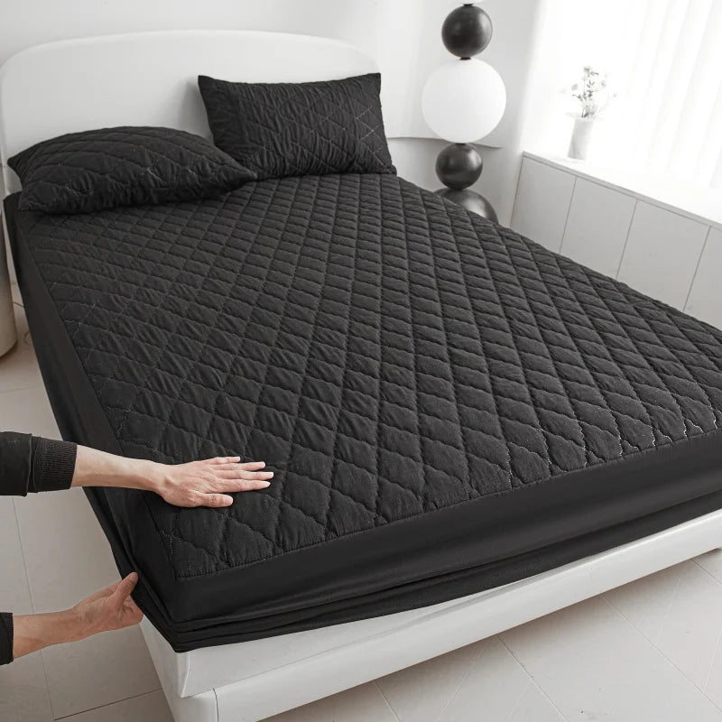 Quilted Thick Waterproof Mattress Cover Mattress Protector Queen King Fitted Sheet Bed Pad Cover Bed Topper ( No Pillow Case) - Walmarkettt.com