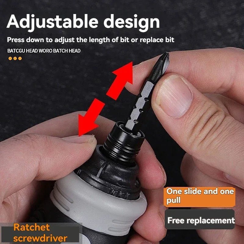 Ratchet Screwdriver Set Short Shaped Radish Head High Hardness Labor - saving Multi - functional Dual - purpose - Walmarkettt.com