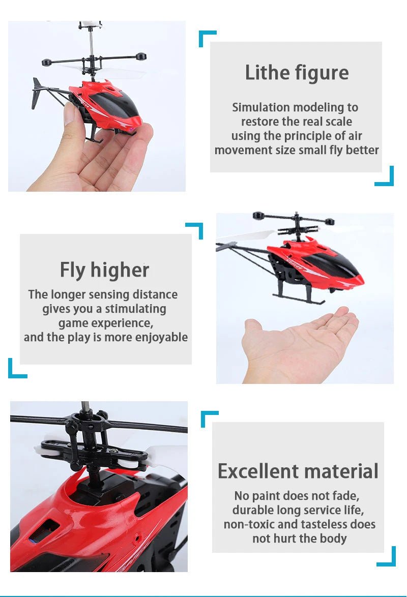 Rechargeable Mini RC Drone Remote Safe Fall - resistant RC Helicopters Drone Children Toys(No remote control battery) - Walmarkettt.com