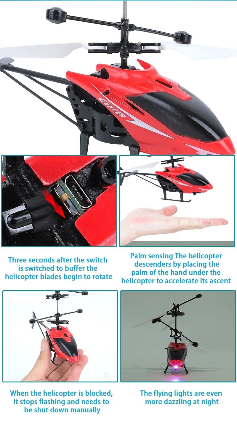 Rechargeable Mini RC Drone Remote Safe Fall - resistant RC Helicopters Drone Children Toys(No remote control battery) - Walmarkettt.com