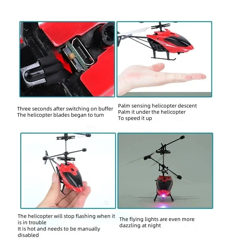 Rechargeable Mini RC Drone Remote Safe Fall - resistant RC Helicopters Drone Children Toys(No remote control battery) - Walmarkettt.com