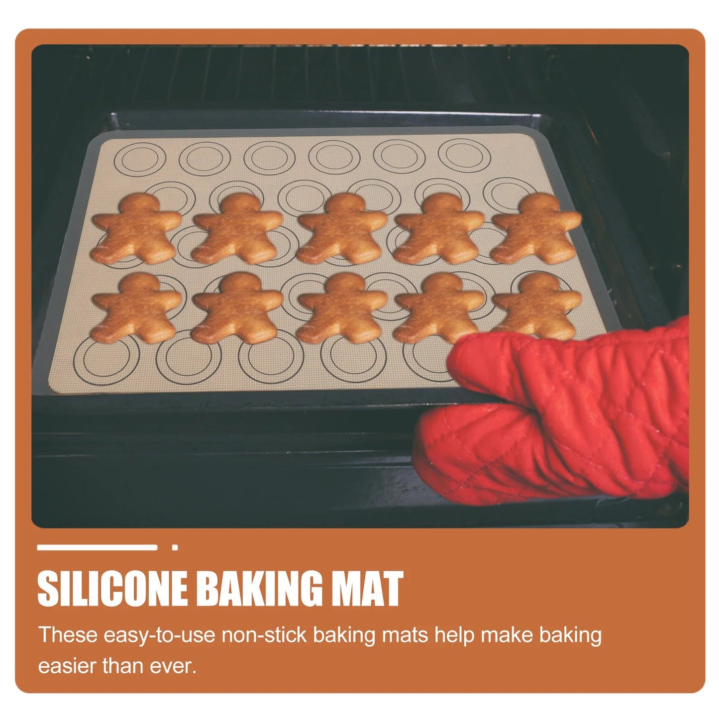 Silicone Baking Mat Non - Stick Reusable Heat Resistant Baking Sheet Safe for Oven Toaster Air Fryer - Walmarkettt.com