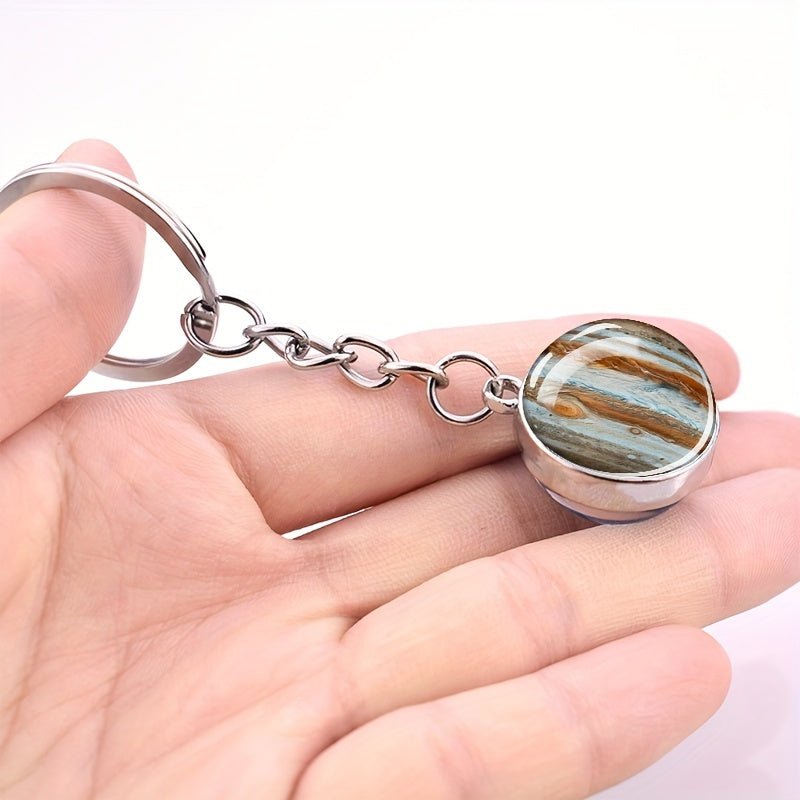 Solar System Planets Keychain - Metal Moon Phase Charm with 8 Planet Designs, Celestial - Themed Gift for Anniversaries, Keys, Wallets & Bags, Celestial Keychain | Metallic Finish | Metal Construction - Walmarkettt.com