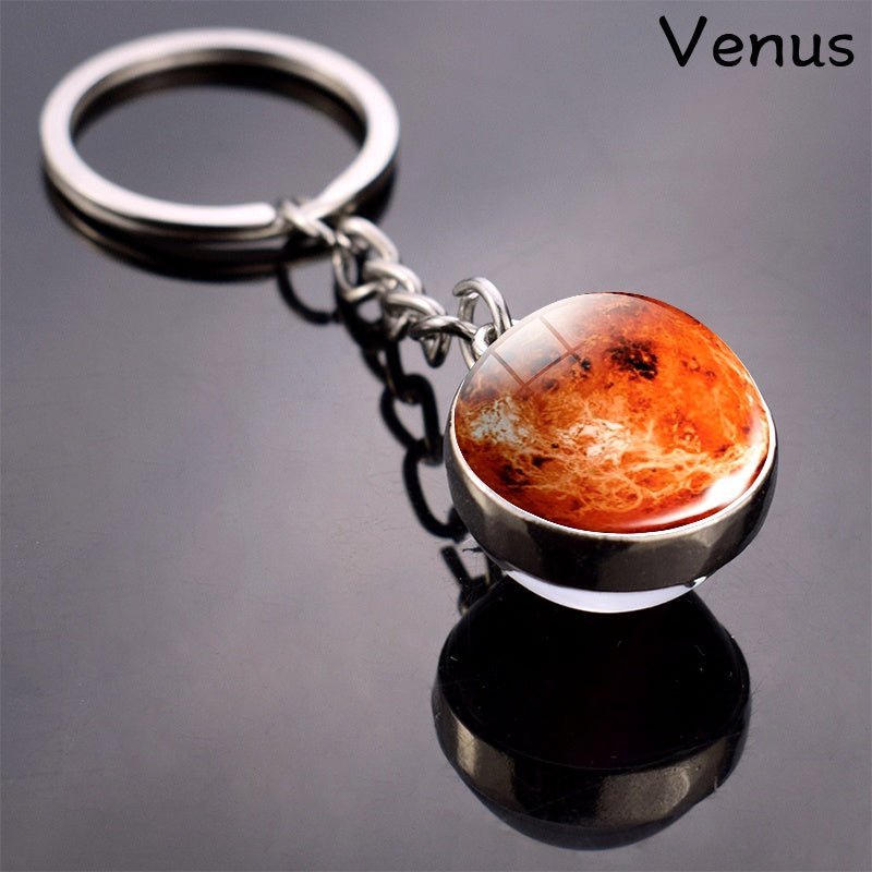 Solar System Planets Keychain - Metal Moon Phase Charm with 8 Planet Designs, Celestial - Themed Gift for Anniversaries, Keys, Wallets & Bags, Celestial Keychain | Metallic Finish | Metal Construction - Walmarkettt.com