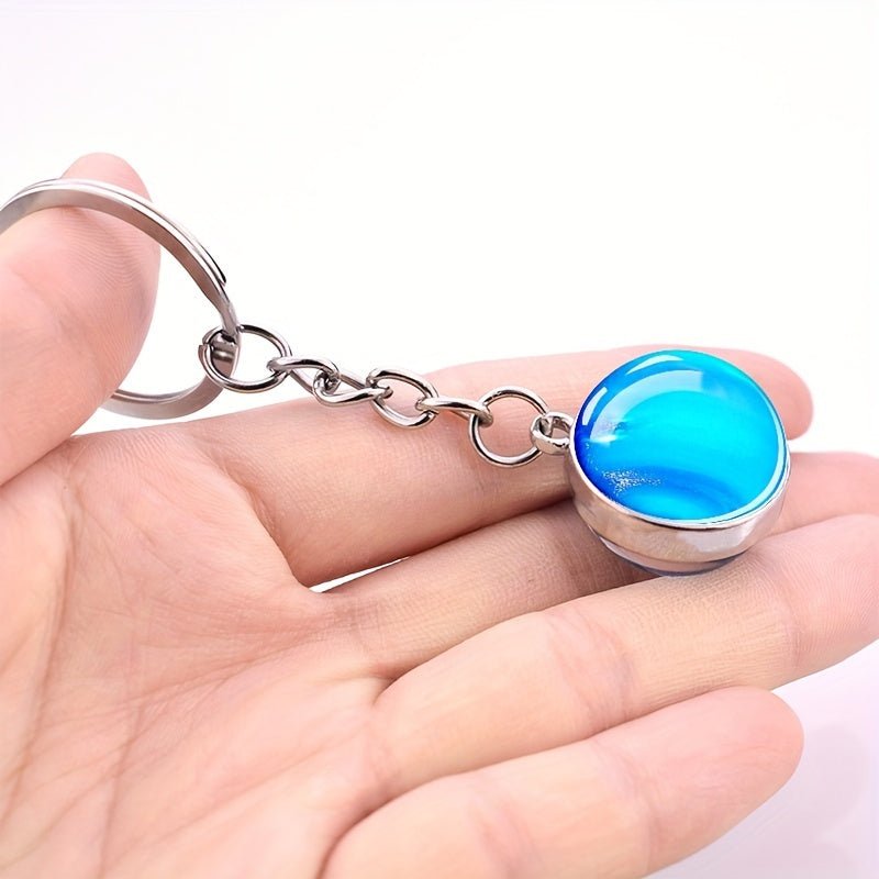 Solar System Planets Keychain - Metal Moon Phase Charm with 8 Planet Designs, Celestial - Themed Gift for Anniversaries, Keys, Wallets & Bags, Celestial Keychain | Metallic Finish | Metal Construction - Walmarkettt.com