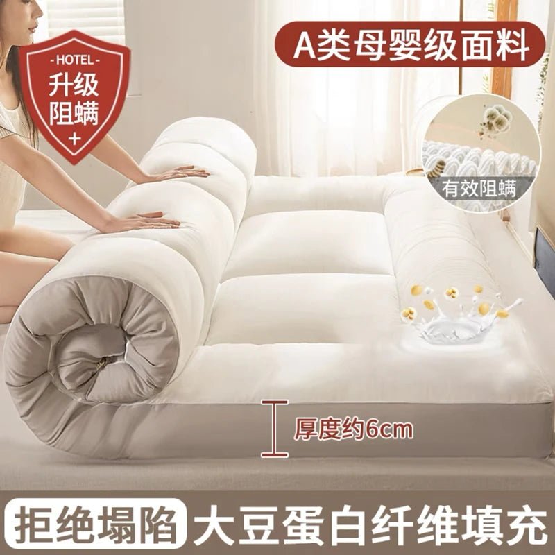 Tatami Floor mat Soft Comfortable Soy Fiber Mattress Student Dormitory Single Mat household Thicken Warm Double Bed Mattresses - Walmarkettt.com