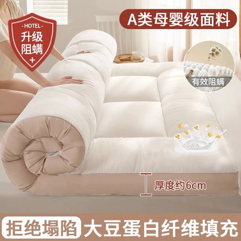 Tatami Floor mat Soft Comfortable Soy Fiber Mattress Student Dormitory Single Mat household Thicken Warm Double Bed Mattresses - Walmarkettt.com