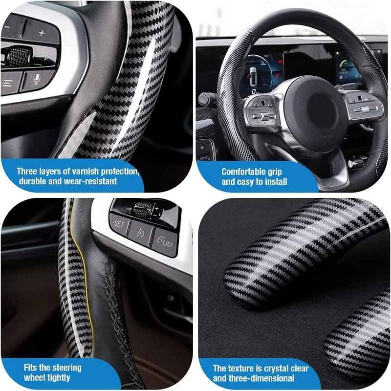 Upgrade Your Driving Experience With A Non - Slip Carbon Fiber Steering Wheel Cover! - Walmarkettt.com