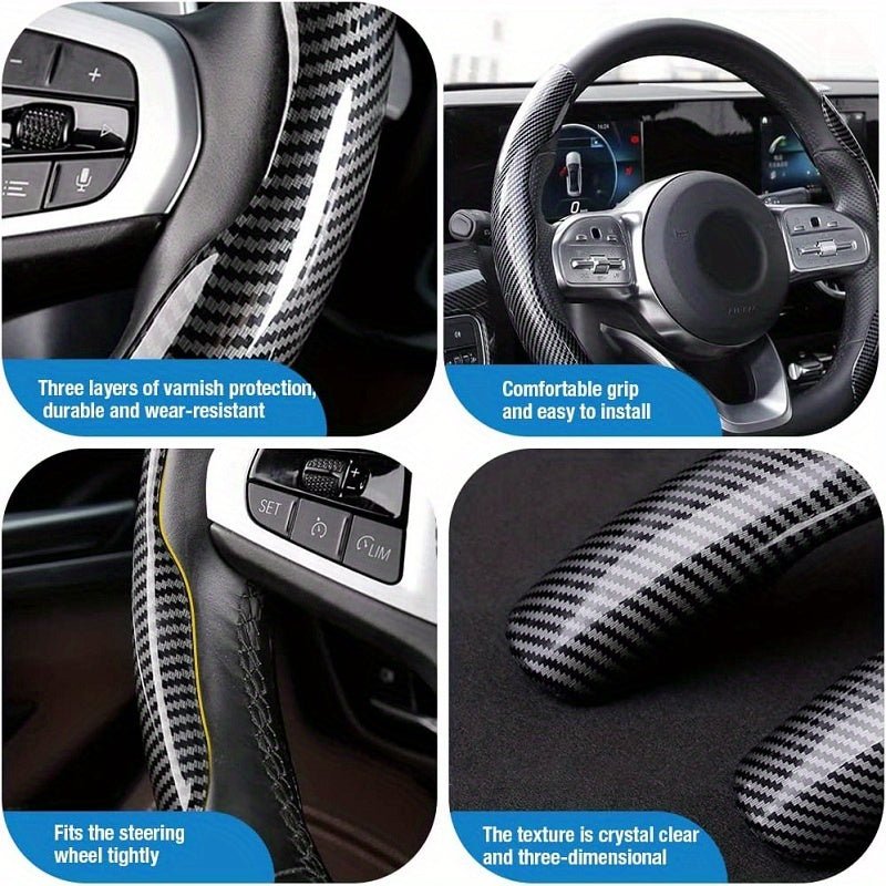 Upgrade Your Driving Experience With A Non - Slip Carbon Fiber Steering Wheel Cover! - Walmarkettt.com