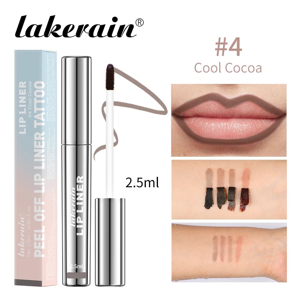 Waterproof Lip Liner Peel Off Tattoo Lipgloss Waterproof Long Lasting Matte Lip Tint Brown Contour Tear - off Lips Stain Cosmetic - Walmarkettt.com