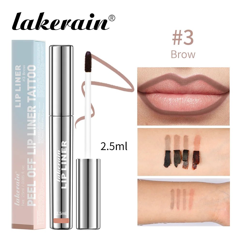 Waterproof Lip Liner Peel Off Tattoo Lipgloss Waterproof Long Lasting Matte Lip Tint Brown Contour Tear - off Lips Stain Cosmetic - Walmarkettt.com