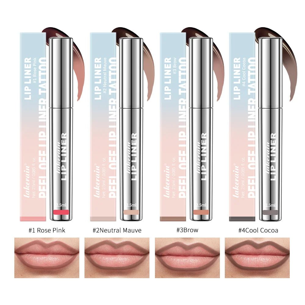 Waterproof Lip Liner Peel Off Tattoo Lipgloss Waterproof Long Lasting Matte Lip Tint Brown Contour Tear - off Lips Stain Cosmetic - Walmarkettt.com