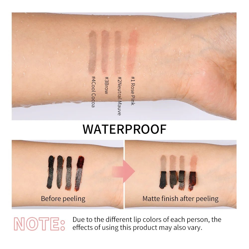 Waterproof Lip Liner Peel Off Tattoo Lipgloss Waterproof Long Lasting Matte Lip Tint Brown Contour Tear - off Lips Stain Cosmetic - Walmarkettt.com