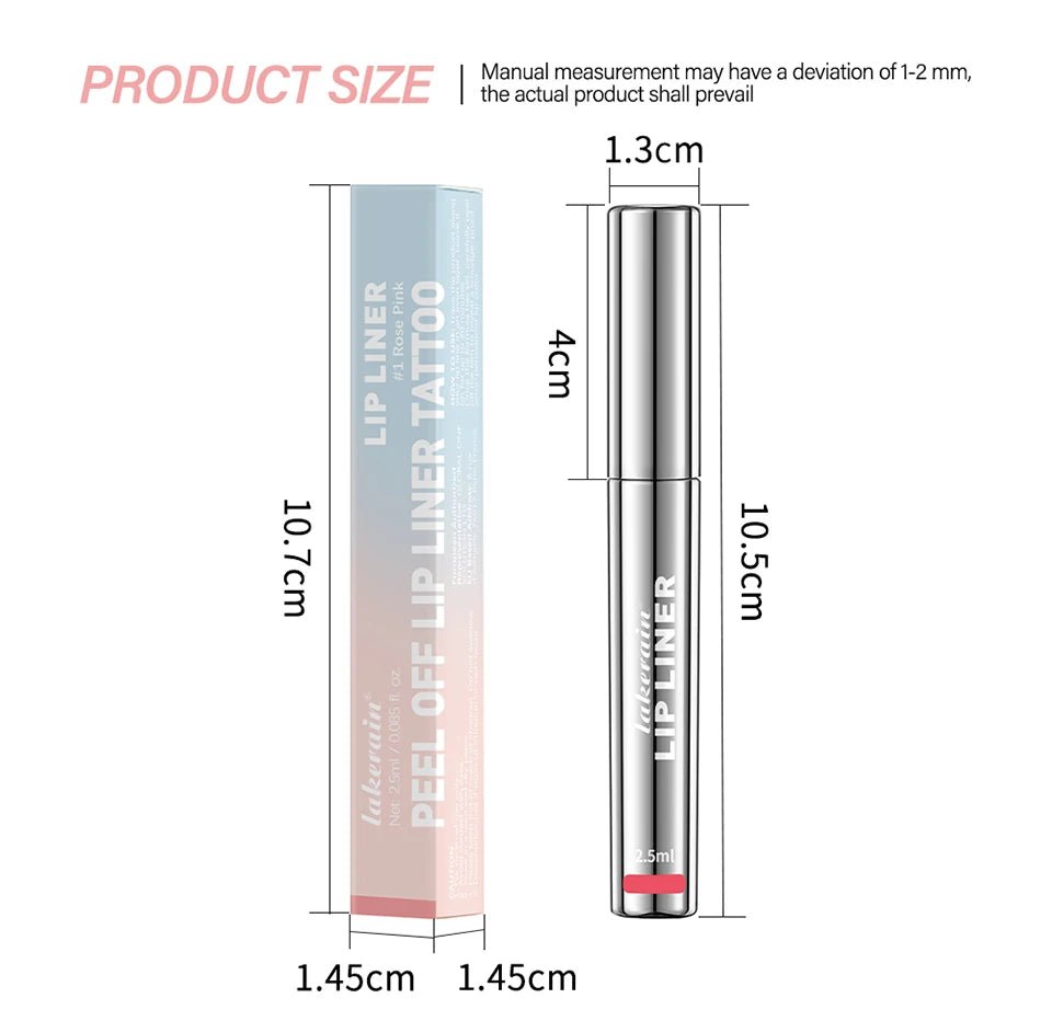 Waterproof Lip Liner Peel Off Tattoo Lipgloss Waterproof Long Lasting Matte Lip Tint Brown Contour Tear - off Lips Stain Cosmetic - Walmarkettt.com