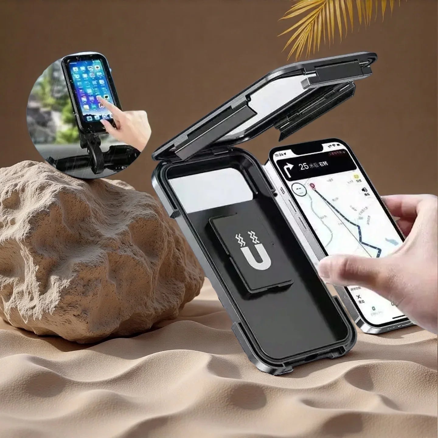 Waterproof Motorcycle Bike Mobile Phone Holder Support Universal Bicycle GPS 360° Swivel Adjustable Motorcycle Cellphone Holder - Walmarkettt.com