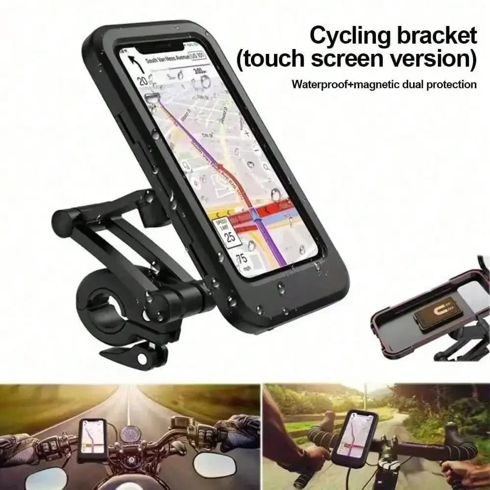 Waterproof Motorcycle Bike Mobile Phone Holder Support Universal Bicycle GPS 360° Swivel Adjustable Motorcycle Cellphone Holder - Walmarkettt.com