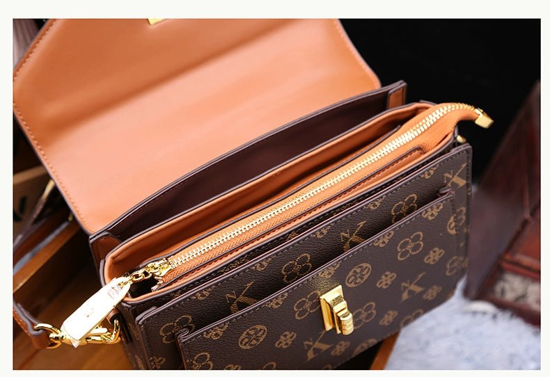 Women's Bag 2025 New Arrival Fashion Counter Genuine Goods Brand Genuine Leather Handbag Classy Easiest for Match Shoulder Messenger Bag - Walmarkettt.com