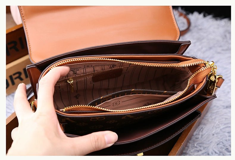 Women's Bag 2025 New Arrival Fashion Counter Genuine Goods Brand Genuine Leather Handbag Classy Easiest for Match Shoulder Messenger Bag - Walmarkettt.com