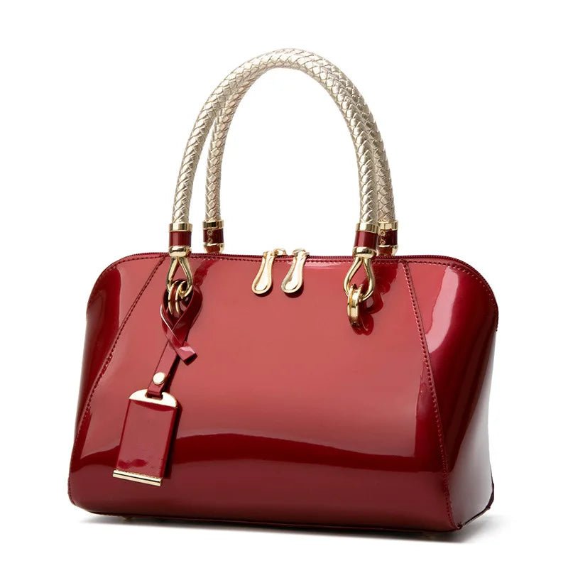 Women's Bag Glossy Handbag, Foreign Trade Boston Women's Bag, European and American Fashion Single Shoulder Diagonal Cross Bag - Walmarkettt.com