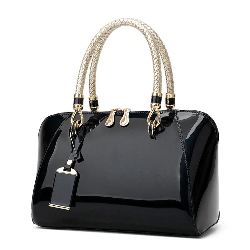 Women's Bag Glossy Handbag, Foreign Trade Boston Women's Bag, European and American Fashion Single Shoulder Diagonal Cross Bag - Walmarkettt.com