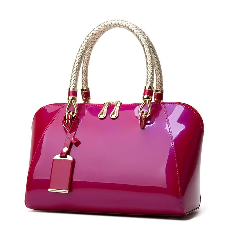 Women's Bag Glossy Handbag, Foreign Trade Boston Women's Bag, European and American Fashion Single Shoulder Diagonal Cross Bag - Walmarkettt.com