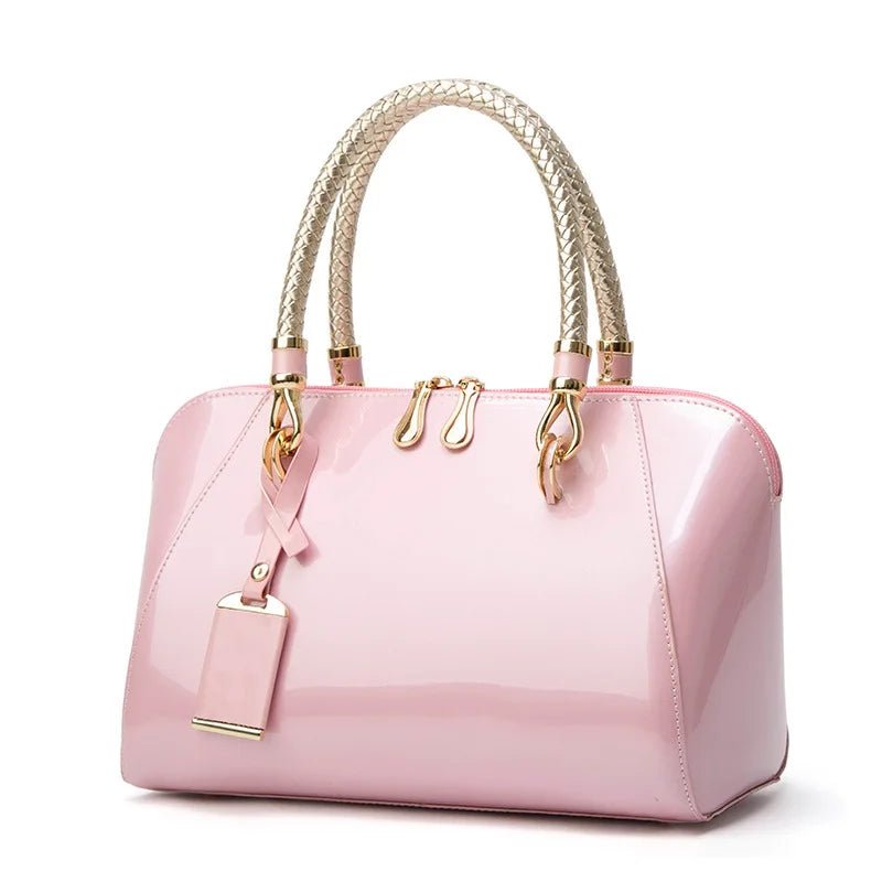 Women's Bag Glossy Handbag, Foreign Trade Boston Women's Bag, European and American Fashion Single Shoulder Diagonal Cross Bag - Walmarkettt.com