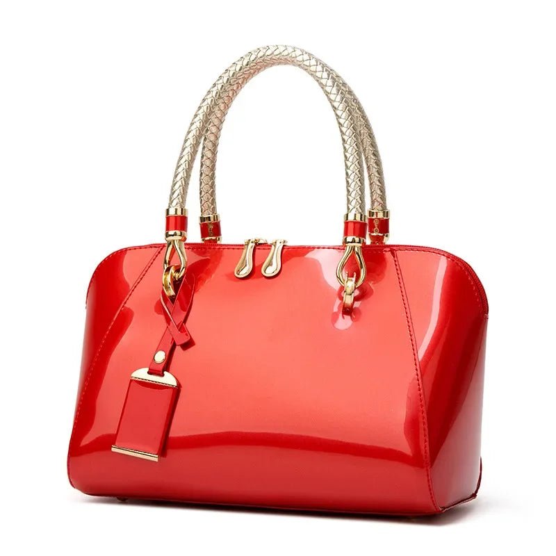 Women's Bag Glossy Handbag, Foreign Trade Boston Women's Bag, European and American Fashion Single Shoulder Diagonal Cross Bag - Walmarkettt.com