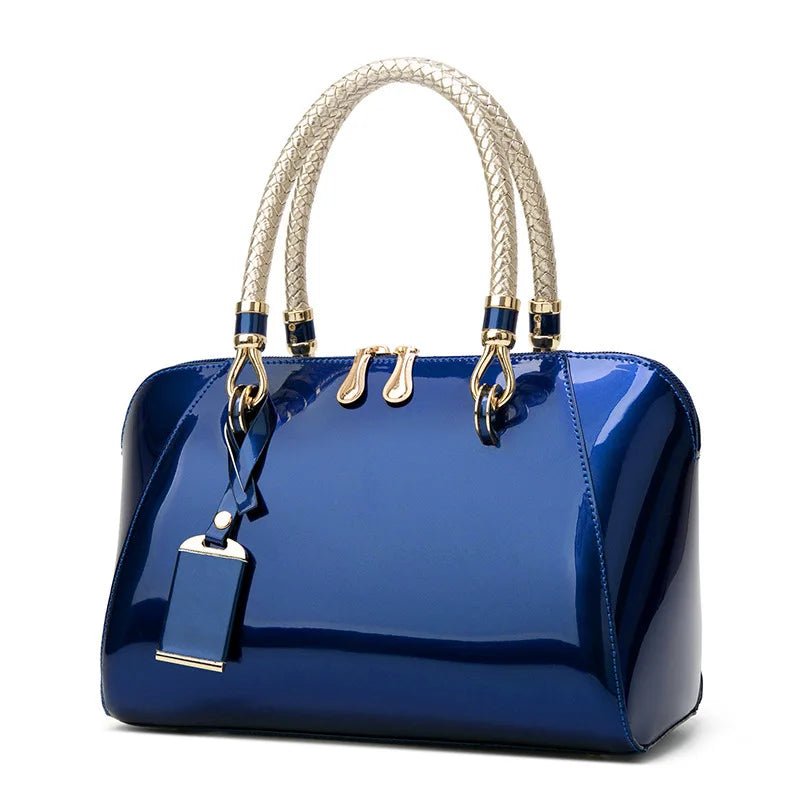 Women's Bag Glossy Handbag, Foreign Trade Boston Women's Bag, European and American Fashion Single Shoulder Diagonal Cross Bag - Walmarkettt.com