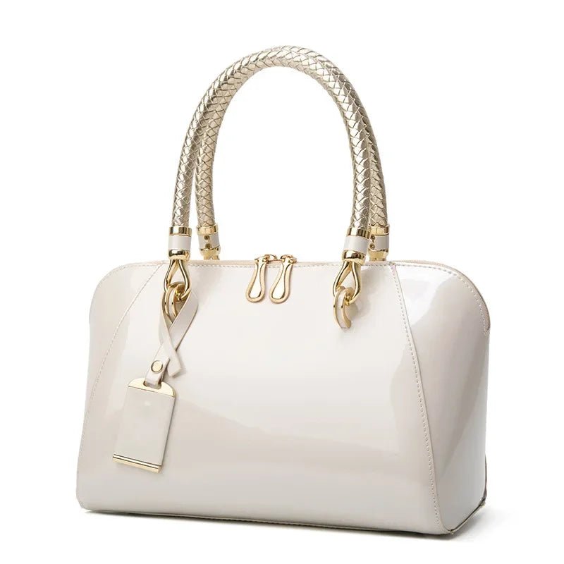 Women's Bag Glossy Handbag, Foreign Trade Boston Women's Bag, European and American Fashion Single Shoulder Diagonal Cross Bag - Walmarkettt.com