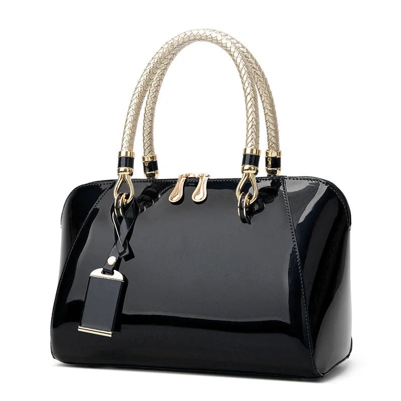 Women's Bag Glossy Handbag, Foreign Trade Boston Women's Bag, European and American Fashion Single Shoulder Diagonal Cross Bag - Walmarkettt.com
