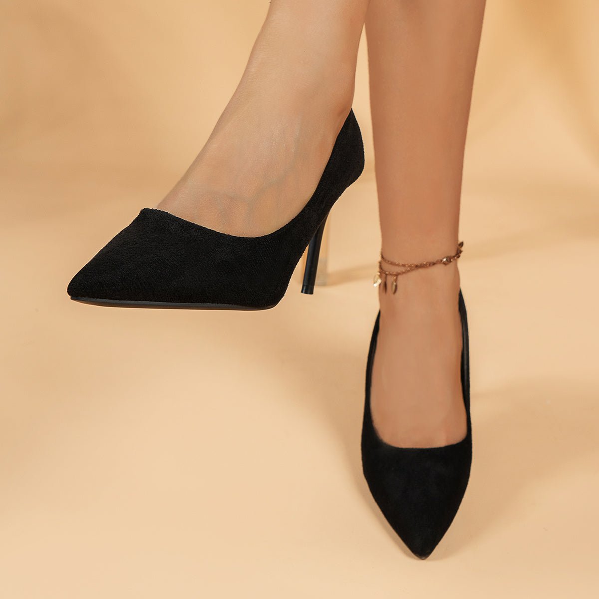 Women's Pointed Toe High Heels, Sexy Black Slip On Stiletto Court Pumps, Versatile Dress Heels - Walmarkettt.com