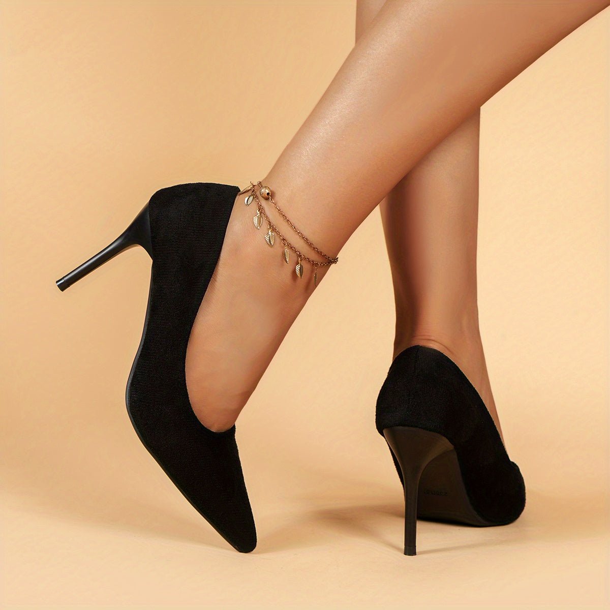 Women's Pointed Toe High Heels, Sexy Black Slip On Stiletto Court Pumps, Versatile Dress Heels - Walmarkettt.com