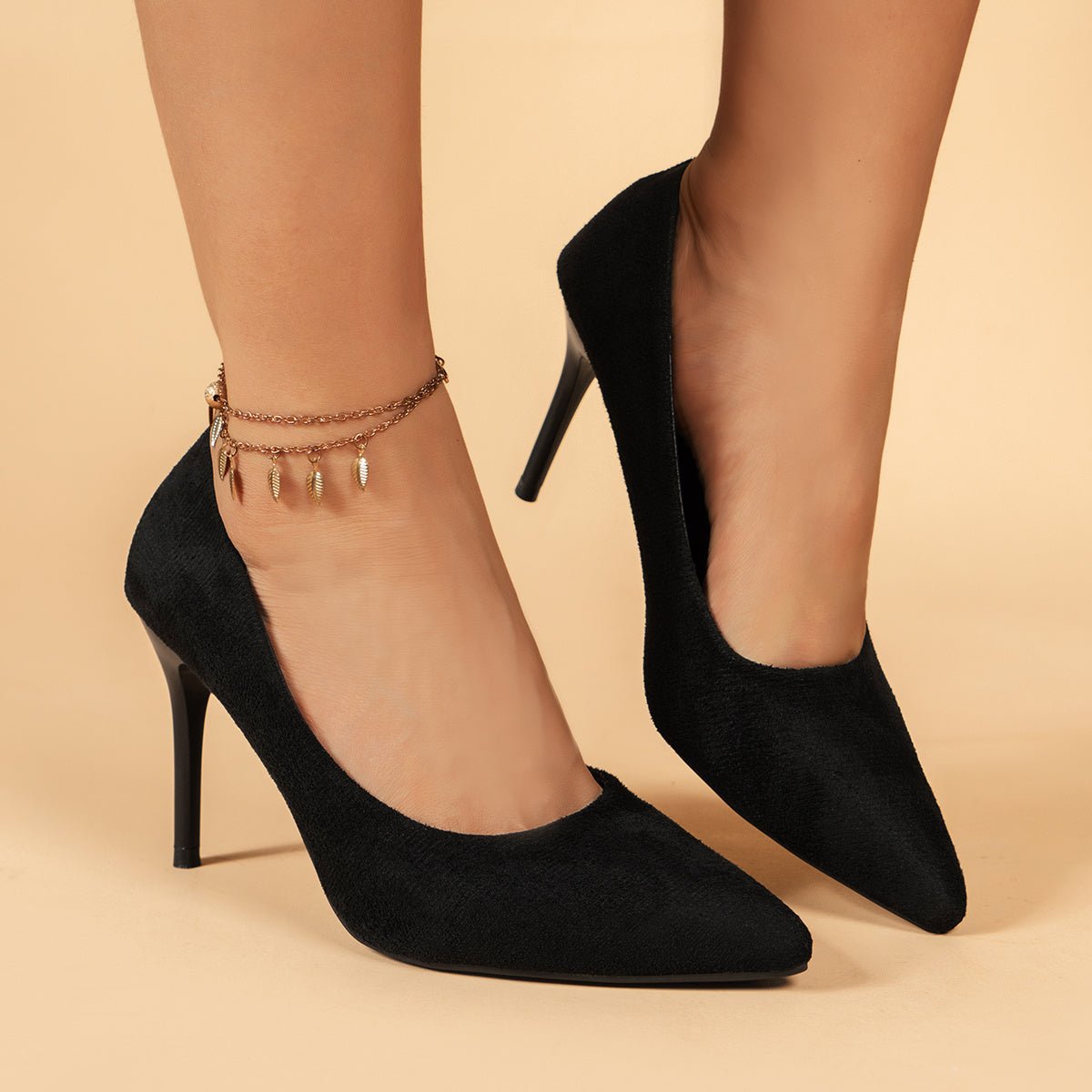 Women's Pointed Toe High Heels, Sexy Black Slip On Stiletto Court Pumps, Versatile Dress Heels - Walmarkettt.com
