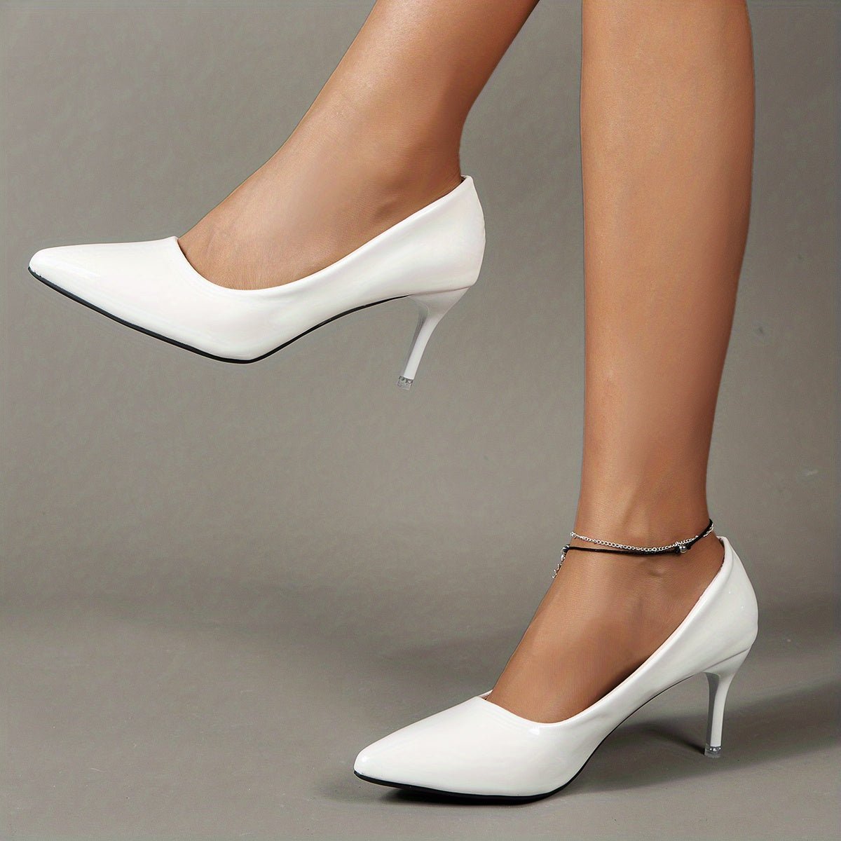 Women's Solid Color Stiletto Heels, Elegant Pointed Toe Work Pumps, Lightweight Dress Pumps - Walmarkettt.com