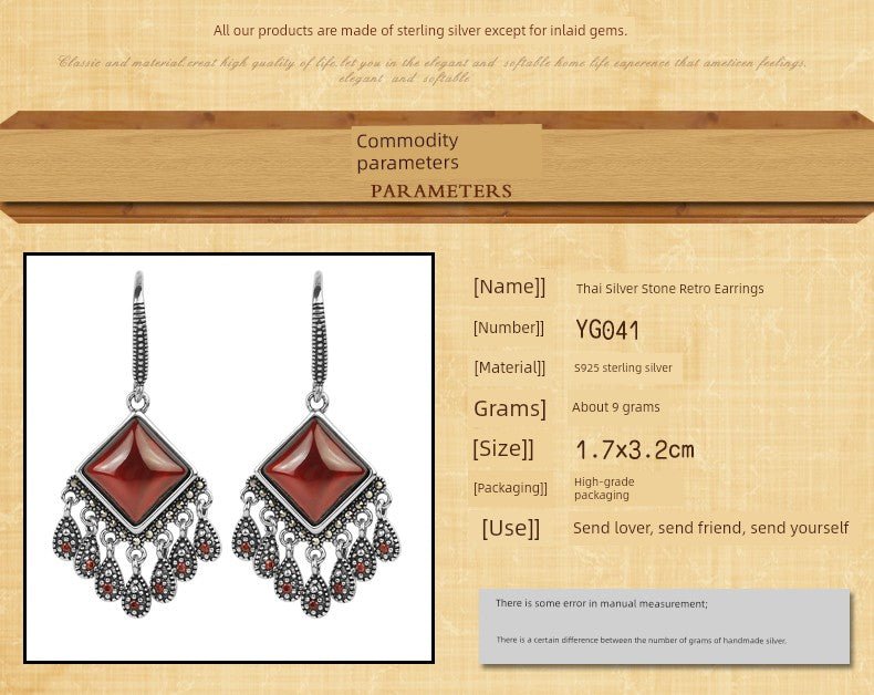 Women's Vintage Garnet Leaves New Year Earrings - Walmarkettt.com