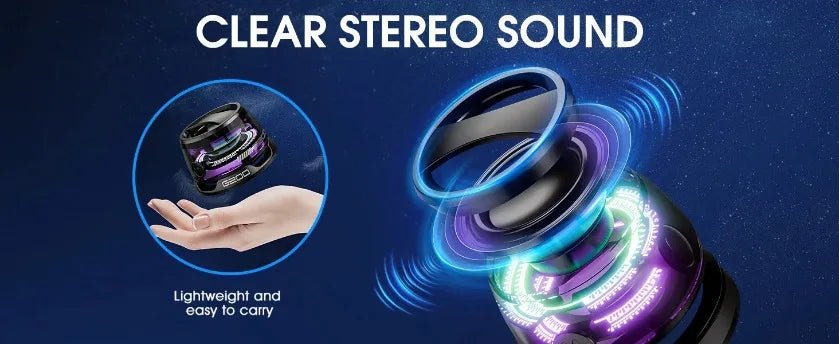 XIKCU Portable Mini Travel Stereo Outdoor Magnetic Bluetooth Speaker Wireless with RGB Color Light and Phone Holder for ios - Walmarkettt.com