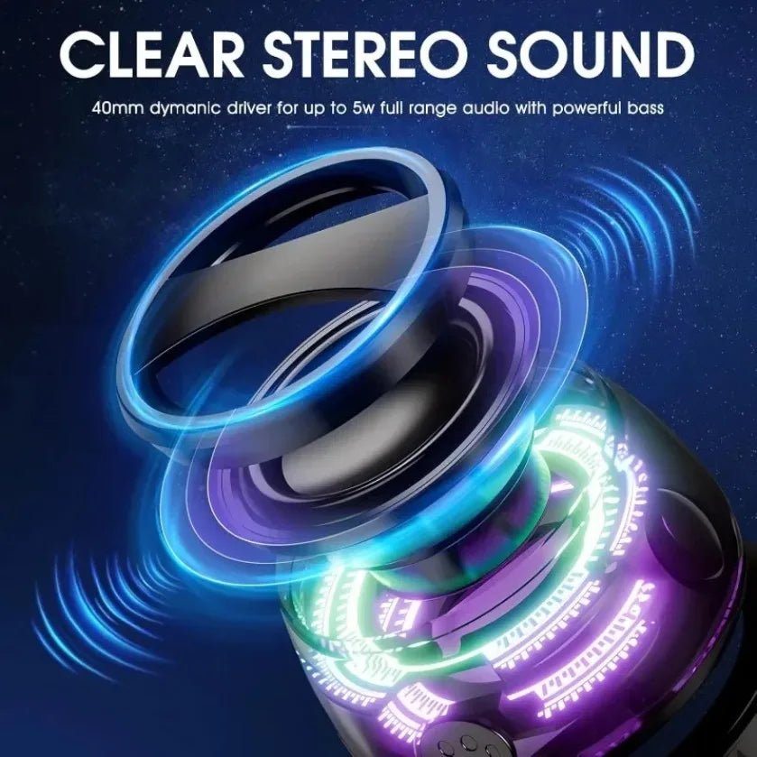 XIKCU Portable Mini Travel Stereo Outdoor Magnetic Bluetooth Speaker Wireless with RGB Color Light and Phone Holder for ios - Walmarkettt.com
