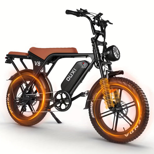 1 - Pedal /Electric Bike - Heavy - Duty All - Terrain 20" Tire Electric Mountain Bike with 740W Motor, 48V 15Ah Removable Battery, 7 - Speed Gear System, Front/Rear Disc Brakes, Global Voltage 100 - 240V, Global Plug Compatibility, All - Walmarkettt.com