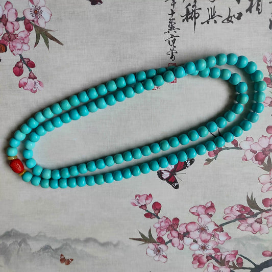 108 PCs Rosary Bracelet Cinnabar Turquoise - Walmarkettt.com