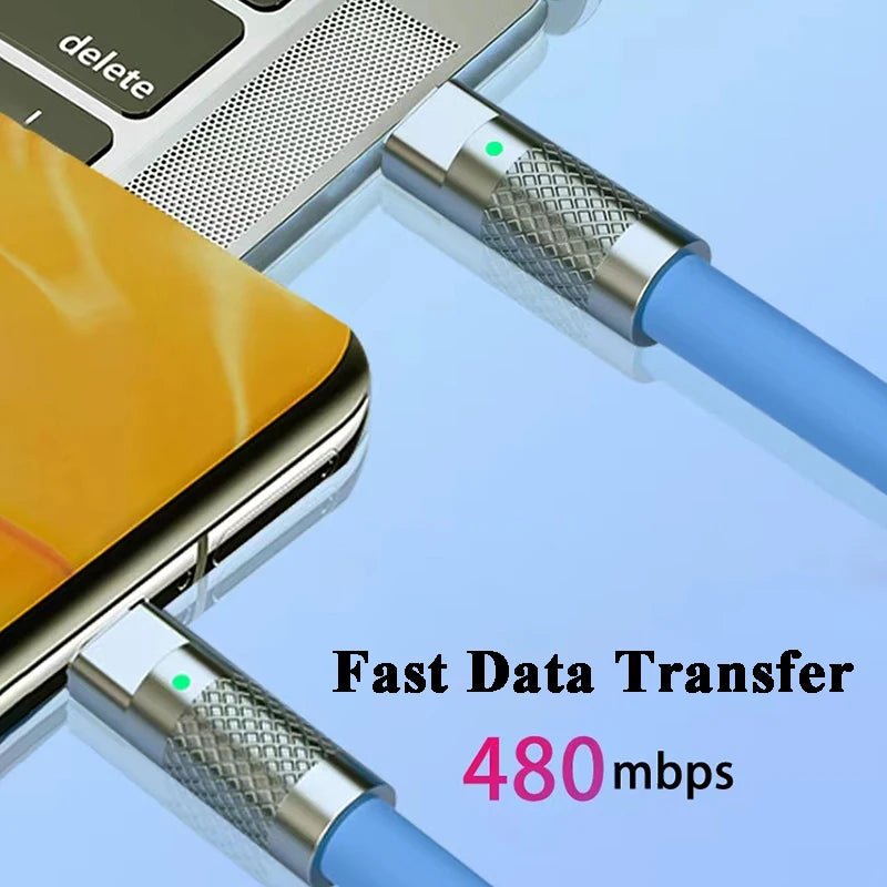 120w 6a Super Fast Charge PD Type C Liquid Silicone Cable Quick Charge 1M 2M Usb Cable Usb C to C Charger Cable - Walmarkettt.com