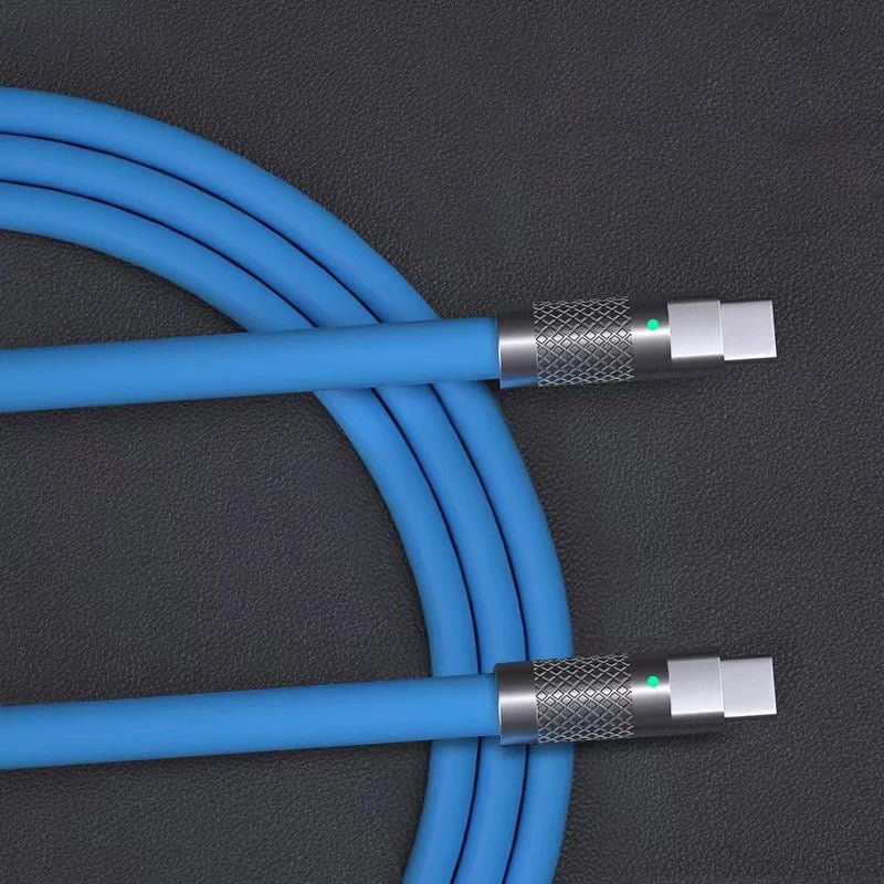 120w 6a Super Fast Charge PD Type C Liquid Silicone Cable Quick Charge 1M 2M Usb Cable Usb C to C Charger Cable - Walmarkettt.com