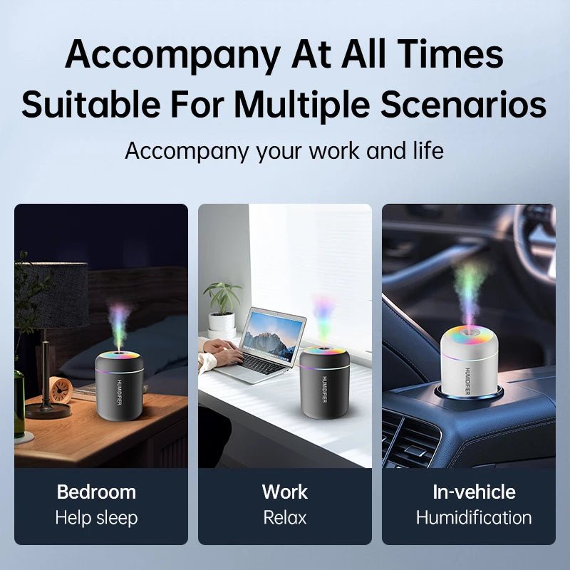 180ML Mini Air Humidifier USB Electric Aroma Diffuser Essential Oil Purifier Aromatherapy Mist Maker Lights For Car Home Bedroom - Walmarkettt.com