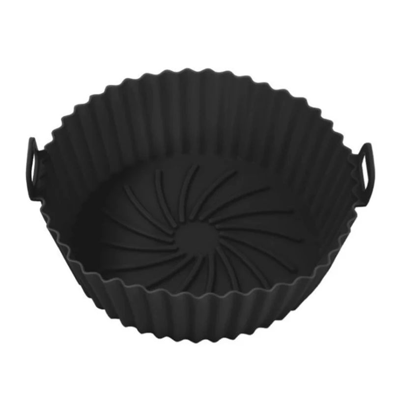 1Pcs Silicone Air Fryer Oven Baking Tray Pizza Fried Chicken Basket Pad Air - fryer Pot Food Plate Reusable Airfryer Pan Liner - Walmarkettt.com